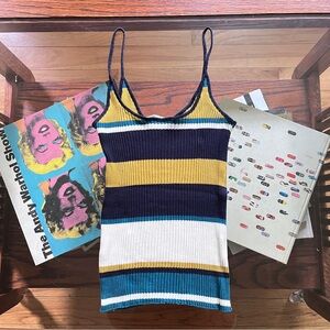Mango Knit Tank Top — Color block Y2K